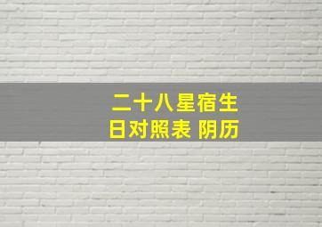 二十八星宿生日对照表 阴历